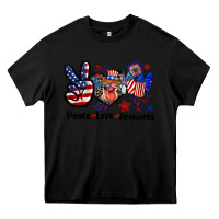 Black Peace love fireworks 4th of july Heavy Core Tee - CowGirlArtShop