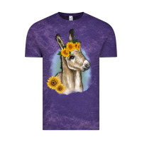 Cloud Purple Sunflower Baby Donkey Vintage Tee - RanaPortraitStore