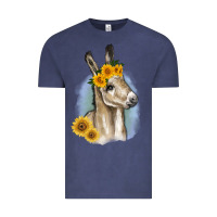 Vintage Denim Sunflower Baby Donkey Vintage Tee - RanaPortraitStore