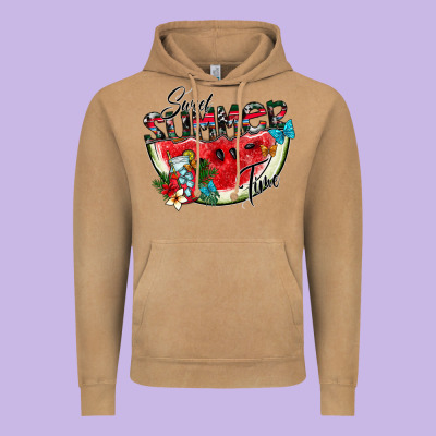Sweet Summer Time Vintage Hoodie Designed By Cowhidedigitalart