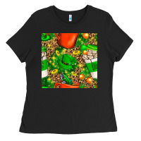 Black coffee cups st. patrick's day with leopard seamless pattern bbs Ladies Tee - BundleAndBundleShop
