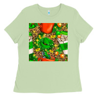 Coffee Cups St. Patrick's Day With Leopard Seamless Pattern Bbs Ladies Tee | Teevron
