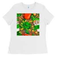 White coffee cups st. patrick's day with leopard seamless pattern bbs Ladies Tee - BundleAndBundleShop