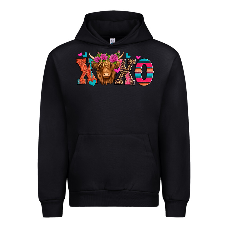 Xoxo Valentine's Day Highland Cow Urban Hoodie by Jasminsmagicworld | Teevron