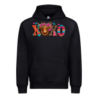 Black xoxo valentine's day highland cow Urban Hoodie - Jasminsmagicworld