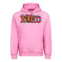 Fuchsia Pink xoxo valentine's day highland cow Urban Hoodie - Jasminsmagicworld