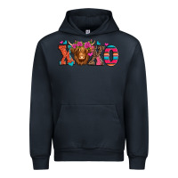 Navy xoxo valentine's day highland cow Urban Hoodie - Jasminsmagicworld