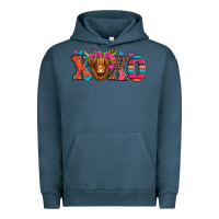 Pigment Midnight Navy xoxo valentine's day highland cow Urban Hoodie - Jasminsmagicworld