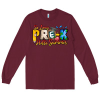 Burgundy So Long Pre K Hello Summer Long Sleeve Tee - CowhideDigitalArt