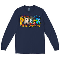 Navy So Long Pre K Hello Summer Long Sleeve Tee - CowhideDigitalArt