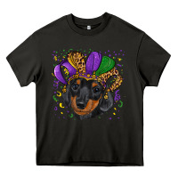 Asphalt mardi gras hat dachshund puppy Heavy Core Tee - RanaPortraitStore