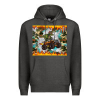 Charcoal Heather monster truck dinosaur t rex tumbler Premium Hoodie - Artiststas