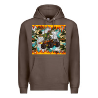 Coffee monster truck dinosaur t rex tumbler Premium Hoodie - Artiststas