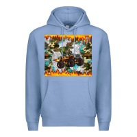 Colony Blue monster truck dinosaur t rex tumbler Premium Hoodie - Artiststas