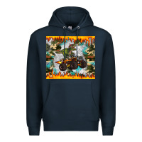 Navy monster truck dinosaur t rex tumbler Premium Hoodie - Artiststas