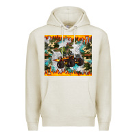 Oatmeal Heather monster truck dinosaur t rex tumbler Premium Hoodie - Artiststas