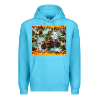 Ocean Blue monster truck dinosaur t rex tumbler Premium Hoodie - Artiststas