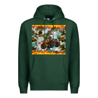 Sports Green monster truck dinosaur t rex tumbler Premium Hoodie - Artiststas