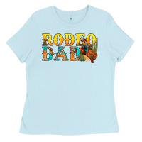 Baby Blue Western Rodeo Dad Ladies Tee - BundleAndBundleShop