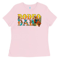 Bubblegum Pink Western Rodeo Dad Ladies Tee - BundleAndBundleShop