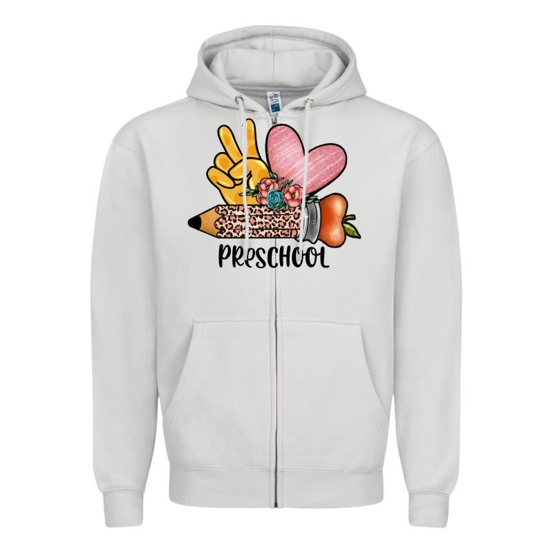 Peace Love Preschool Zipper Hoodie by JahusDesignShop | Teevron