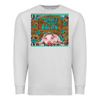 Dove Grey whats shakin bacon baby pig Premium Sweatshirt - RanaPortraitStore