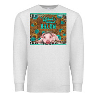 Oatmeal Heather whats shakin bacon baby pig Premium Sweatshirt - RanaPortraitStore