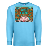 Ocean Blue whats shakin bacon baby pig Premium Sweatshirt - RanaPortraitStore