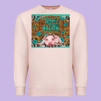 Whats Shakin Bacon Baby Pig Premium Sweatshirt Designed By Ranaportraitstore