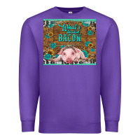 Purple whats shakin bacon baby pig Premium Sweatshirt - RanaPortraitStore