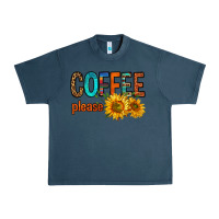 Midnight Navy coffee please western doodle letters Urban Heavy Tee - FaDigitalArtStudio