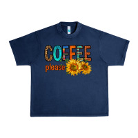 Navy coffee please western doodle letters Urban Heavy Tee - FaDigitalArtStudio
