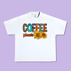Coffee Please Western Doodle Letters Urban Heavy Tee Designed By Fadigitalartstudio