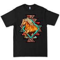 Black Aztec Symbol White Horse Premium Tee - FaDigitalArtStudio