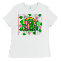 White lucky charm st patricks Ladies Tee - FaDigitalArtStudio