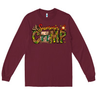 Burgundy Summer Camp Long Sleeve Tee - CowhideDigitalArt