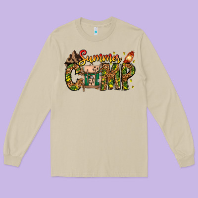 Summer Camp Long Sleeve Tee Designed By Cowhidedigitalart