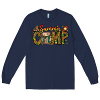 Navy Summer Camp Long Sleeve Tee - CowhideDigitalArt