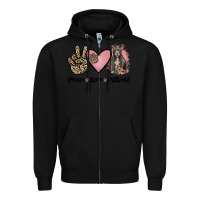 Black peace love pitbull Zipper Hoodie - JahusDesignShop