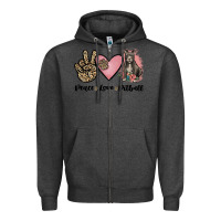 Charcoal Heather peace love pitbull Zipper Hoodie - JahusDesignShop