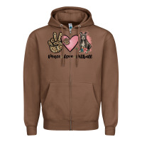 Chestnut peace love pitbull Zipper Hoodie - JahusDesignShop