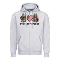 Heather Grey peace love pitbull Zipper Hoodie - JahusDesignShop