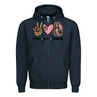 Navy peace love pitbull Zipper Hoodie - JahusDesignShop