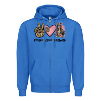 True Royal peace love pitbull Zipper Hoodie - JahusDesignShop