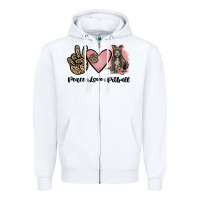 White peace love pitbull Zipper Hoodie - JahusDesignShop
