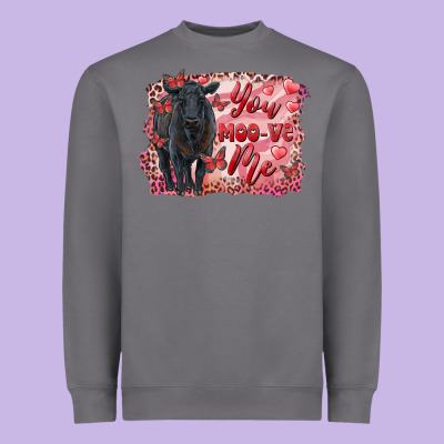 You Moo Ve  Me Black Angus Heavyweight Sweatshirt Designed By Ranaportraitstore