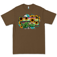 Cacao Montana Map Sunflower Cactus Serape Premium Tee - RanaPortraitStore