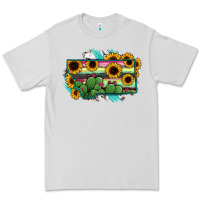 Dove Grey Montana Map Sunflower Cactus Serape Premium Tee - RanaPortraitStore