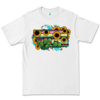White Montana Map Sunflower Cactus Serape Premium Tee - RanaPortraitStore