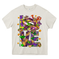 Cream Mardi Gras love lips Heavy Core Tee - HowdyJamesFarm